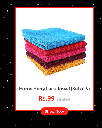  Home Berry Multicolor Face Towels - Pack of 5 - 380 GSM, 25cmX25cm 