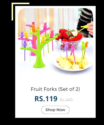 Set Of 2 Fruit Forks Multicolor