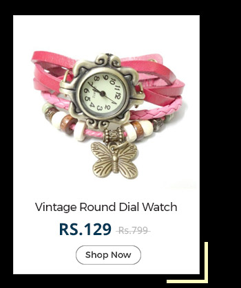 Vintage Round Dial Analog Watch