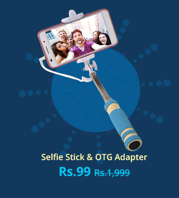  Combo of Mini Selfie Stick Otg Adapter 