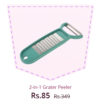  ANKUR Plastic 2 In 1 Grater Peeler, 1 Piece, Sea Green 