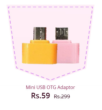  Mini USB OTG Adaptor - Attach Pendrive Keyboard Mouse To Mobile - 1 Pc (Assorted Colors) 