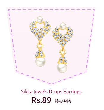  Sikka Jewels Party Wear Gold Plated Gold Alloy Designer Drops For Women 