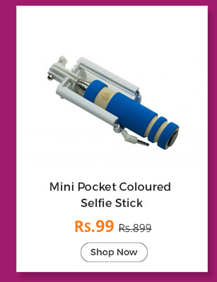  Mini Pocket Coloured Selfie Stick with Aux 