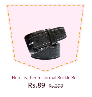  Wholesomedeal Black Leatherite Belt For Men 