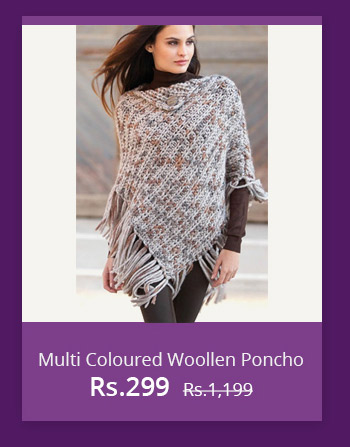 Multi Coloured Woollen Poncho