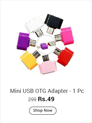  Mini USB OTG Adaptor - Attach Pendrive Keyboard Mouse To Mobile - 1 Pc (Assorted Colors) 