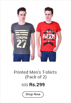   Printed Men's T-shirts (Pack of 2)  