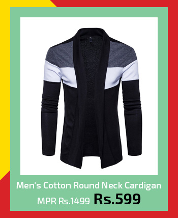 Men's Cotton Round Neck Cardigan