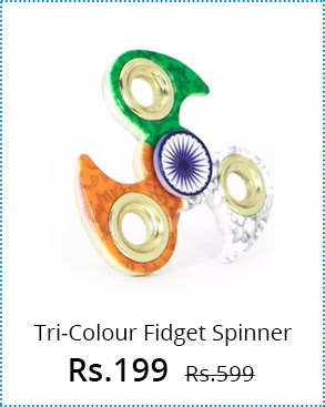  NEW-2017-Tri Colour Indian Flag Leaf Edge Metal Spinner (Independence Day Limited Edition) 