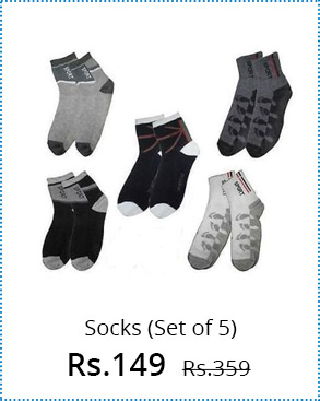  Multicolor Cotton Ankle Socks Set of 5 Pair 