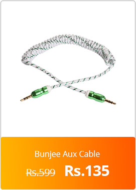  Callmate AUX to AUX Cable Bunjee - Green 