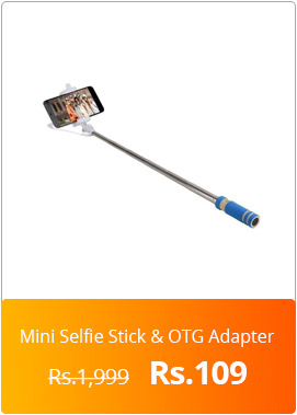  Combo of Mini Selfie Stick Otg Adapter 