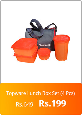  Topware Plastic Orange Lunch Box With Insulated Bag - 4 Pcs 