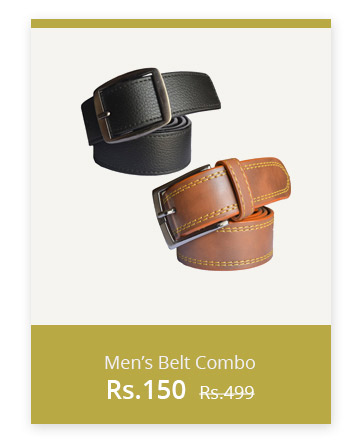  Sunshopping mens black and brown Leatherite needle pin point buckle belt (COMBO) 