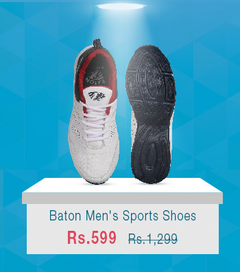 Baton Men White/Blue Sports Shoes 