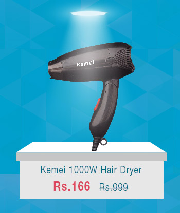 Kemei 1000 Watt Hair Dryer - Foldable 