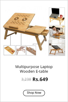  Portable Multipurpose Laptop Wooden E-table For Study Reading Table - WODTB2 