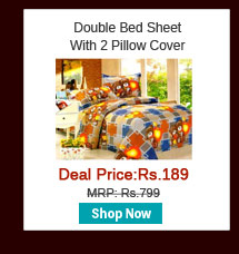 Sai Arpan's Premium Double Bed Sheet With 2 Pillow Cover-Assorted  Colors