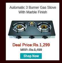 Automatic 3 Burner Gas Stove With Marble Finish