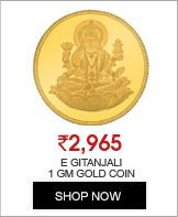 E Gitanjali 1 GM 24KT 995 Purity Laxmi Gold Coin BIS Hallmarked