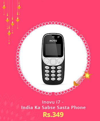  Inovu I7 (1.44 inch, Black & White Display, Single SIM, FM Radio, Torch) 