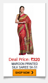 Studio Shubham Maroon Printed Art Silk Saree SK-51