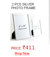 2 Pcs Silver Wooden Photo Frame (Large Pc size-8 by 10) (Small Pc size-5 by 