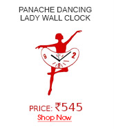 Panache Dancing Lady Wall Clock-Red