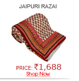 Jaipuri Gold Print Cotton Double Razai Quilt -304