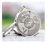 50 years Calender date month year day time compass keychain keyring for key ring  