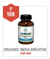 Organic India Breathe Free 60 Capsules Bottle