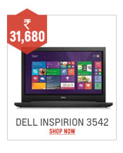 DELL INSPIRION 3542 CORE i3-4030U 4TH GEN /4GB/1TB/15.6 INCH/WINDOWS8.1/DELL BAG