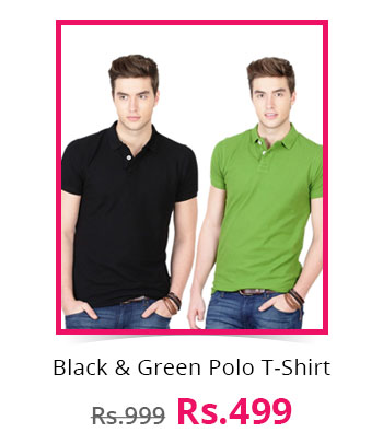 Black & Green Polo T-Shirt