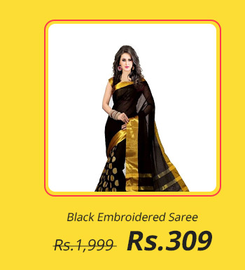 Black Embroidered Saree