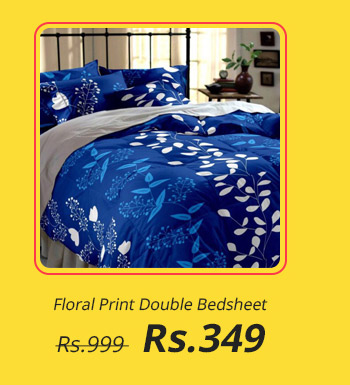 Floral Print Double Bedsheet