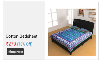 Shop Rajasthan Pure 100% Cotton Double Bed Sheet With 2 Pillow Covers -SRA2969  