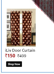 iLiv Polyester Multicolor Checkered Eyelet Door Curtain