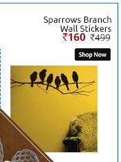 Wall Stickers Wall Decals Black Sparrows Branch 6201  