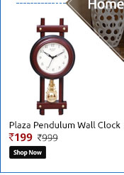Plaza Pendulum Wall Clock 32 In Brown Colour  