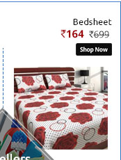 Designer cotton double bed sheet with 2 pillow covers- red rose  