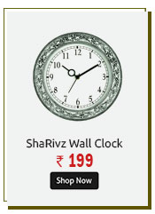 ShaRivz Royal Design Wall Clock - White Black