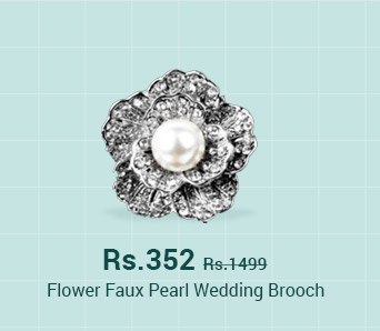  Wedding Bridal Rhinestone Crystals Silver Solid Flower Faux Pearl Brooch 