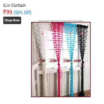 iLiv Stylish Heart Curtain - 1Pc  