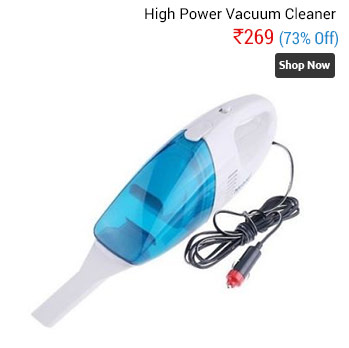 High Power 12V Portable Car Wet and Dry Hand-held Vacuum Cleaner (Blue, White)    