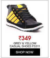 Foot n Style Grey & Yellow Casual Shoes fs311