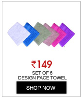 Exclusive design face towel(set of 6) -multi