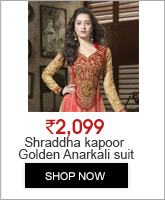 Shraddha kapoor Latest Maroon Golden anarkali suit