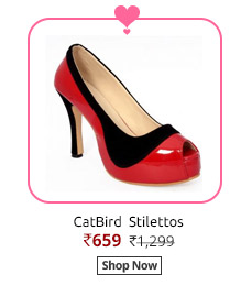CatBird Women RedBlack Heeled Sandal 308  