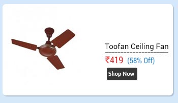 Toofan 600mm  Ceiling Fan 24 Inches (Brown)  